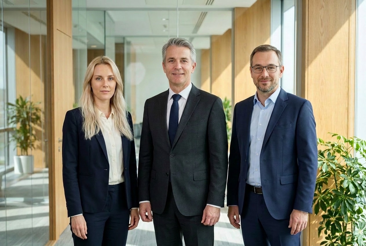 Die Gesch&auml;ftsf&uuml;hrung der KBG Pro GmbH: Fabian Michael Gall-Schad, Lisa Kirchner und Ludwig Wolf